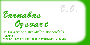 barnabas ozsvart business card